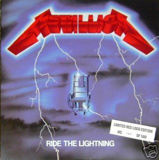  - METALLICA Ride The Lightning RED logo NUMBERED - auction  details