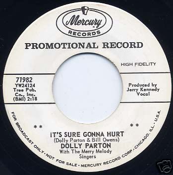 popsike.com - V. Rare Teen 45-Dolly Parton-It's Sure Gonna Hurt-HEAR ...