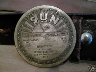 sun records belt buckle