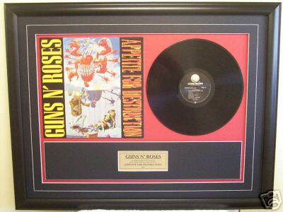 Guns N Roses Appetite for Destruction RED VINYL Framed Vinyl Record 