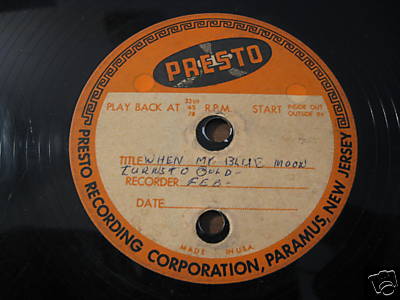 - Elvis Presley Presto Acetate 78 One of a kind - auction  details