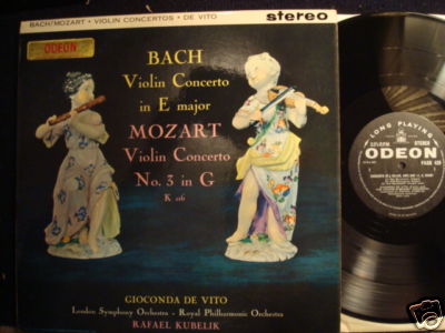 popsike.com - LP - BACH MOZART VIOLIN GIOCONDA DE VITO ODEON ASD 429 ...