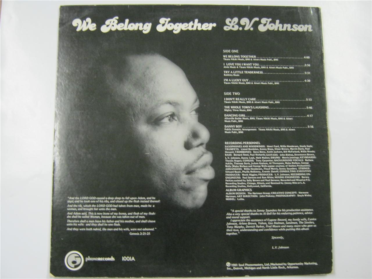 popsike.com - L.V. JOHNSON We Belong Together LP Soul Phono 81