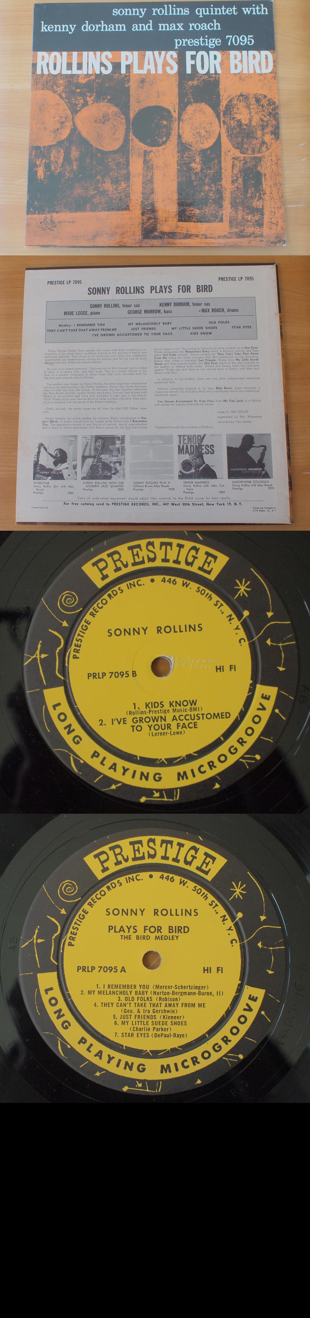 popsike.com - SONNY ROLLINS PLAYS FOR BIRD RARE NYC PRESTIGE 7095