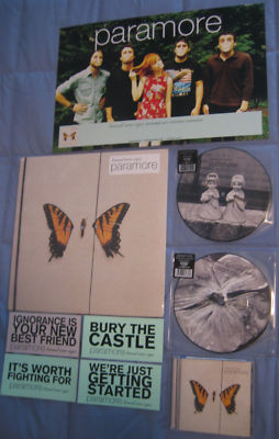  Paramore vinyls + CD + stickers + poster BRAND NEW EYES -  auction details