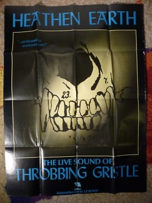 popsike.com - ORIG. THROBBING GRISTLE HEATHEN EARTH PROMO POSTER