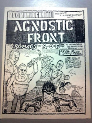 popsike.com - AGNOSTIC FRONT CRO MAGS SOD VINTAGE FLYER maximum