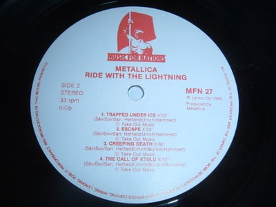  - METALLICA Ride With The Lightning Finnish MISSPRESSING LP  Poko International -84 - auction details