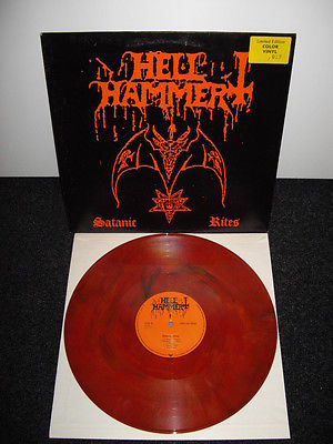 popsike.com - HELLHAMMER SATANIC RITES RED WHITE MARBLE VINYL FIRST PRESS - auction