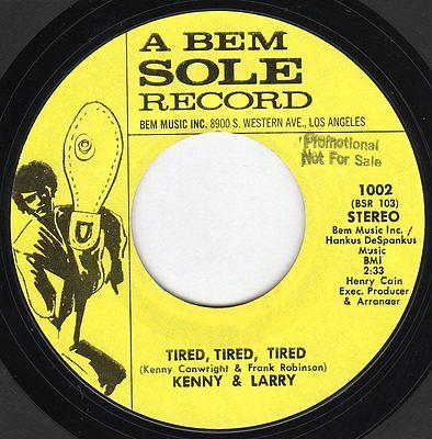 popsike.com - RARE FUNK45?KENNY & LARRY-TIRED, TIRED?TIRED/YOU & I