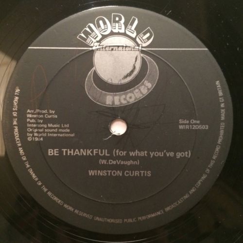 popsike.com - WINSTON CURTIS Be Thankful For What You've Got 12