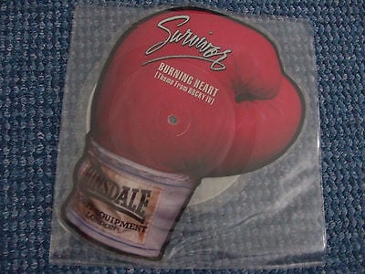 Popsike Com Survivor Burning Heart Shaped Picture Disc Boxing Glove Rocky Iv Unplayed Auction Details