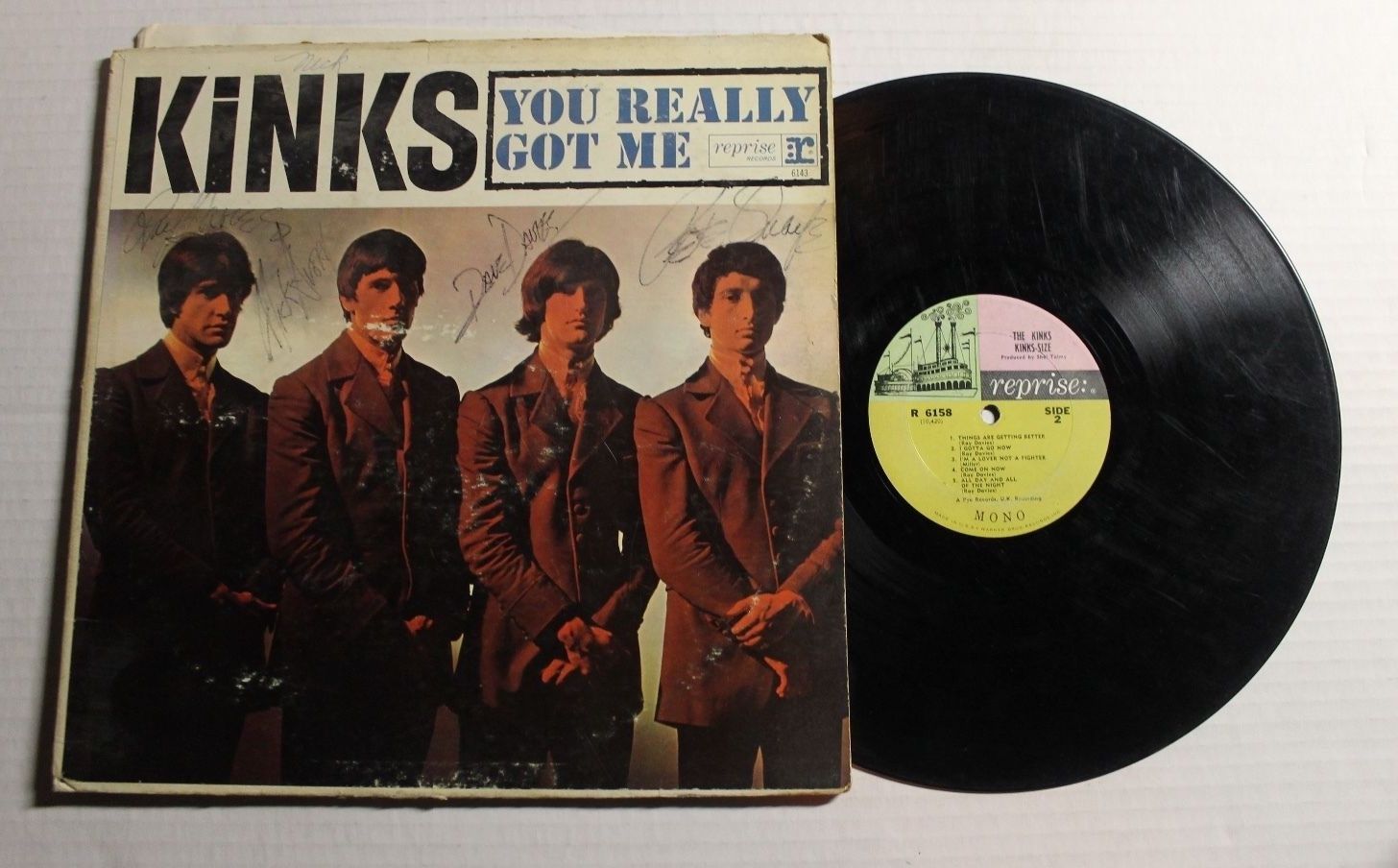 The Kinks You Really Got Me Lp Reprise Rec R 6143 Us 1964 Vg Signed Cover 00b