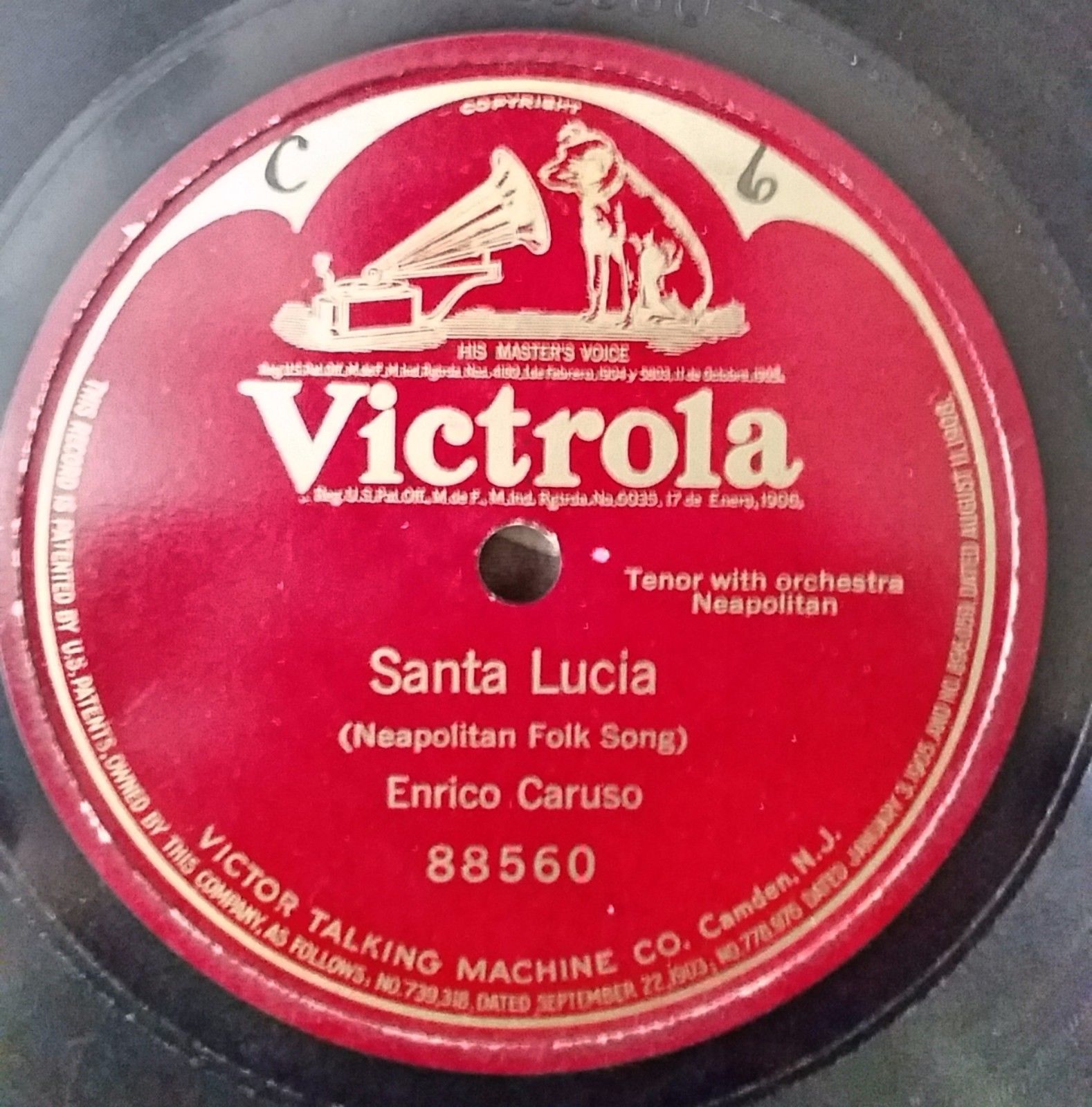 popsike Enrico Caruso SANTA LUCIA Victrola 88560 78 rpm