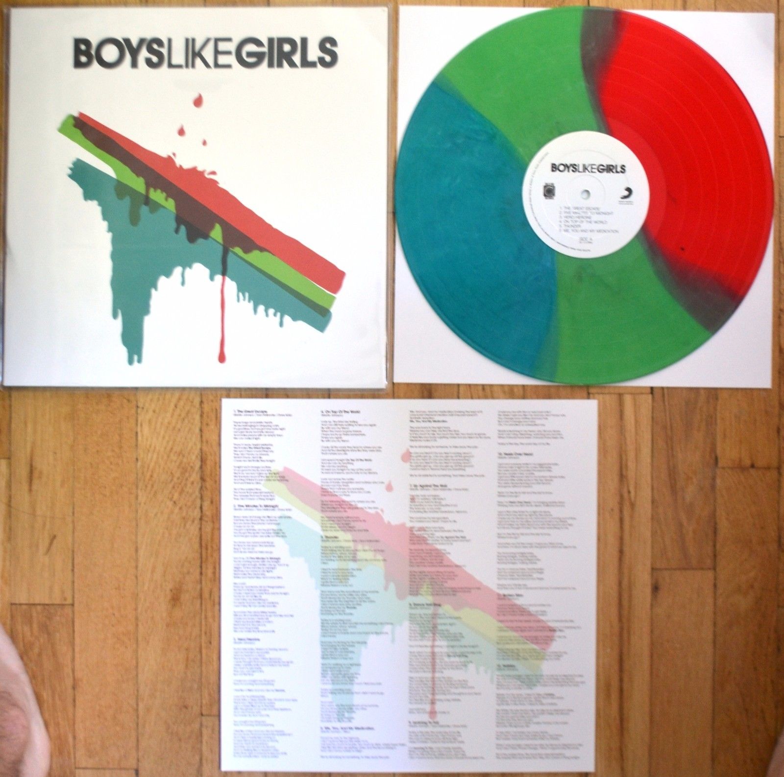 popsike.com - Boys Like Girls - S/T Vinyl LP /500 Tri-color Stripe