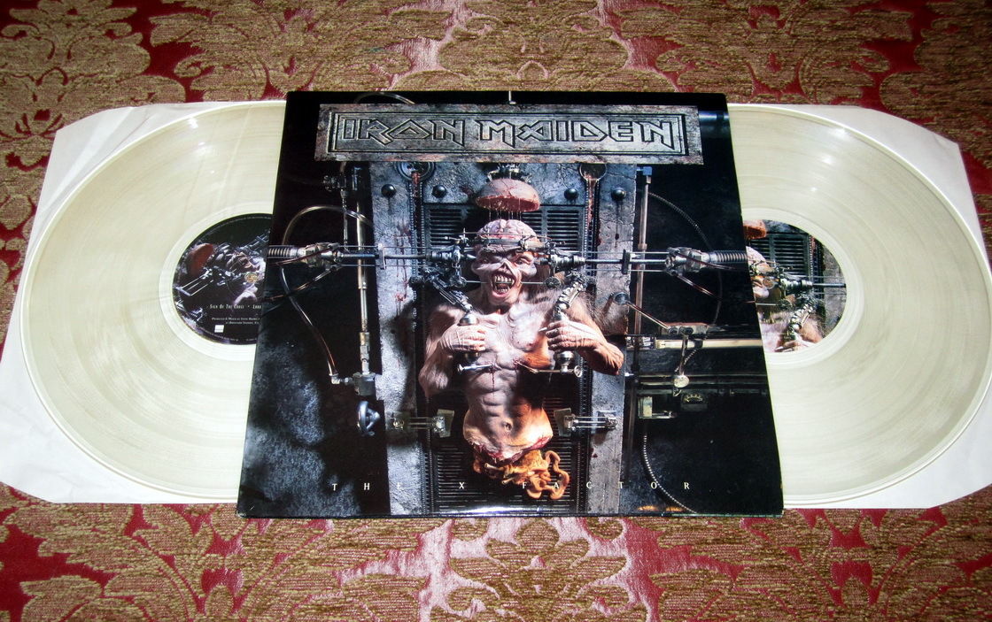 IRON MAIDEN The X Factor RARE 1995 UK ORIGINAL 1st PRESS CLEAR VINYL LP + POSTER