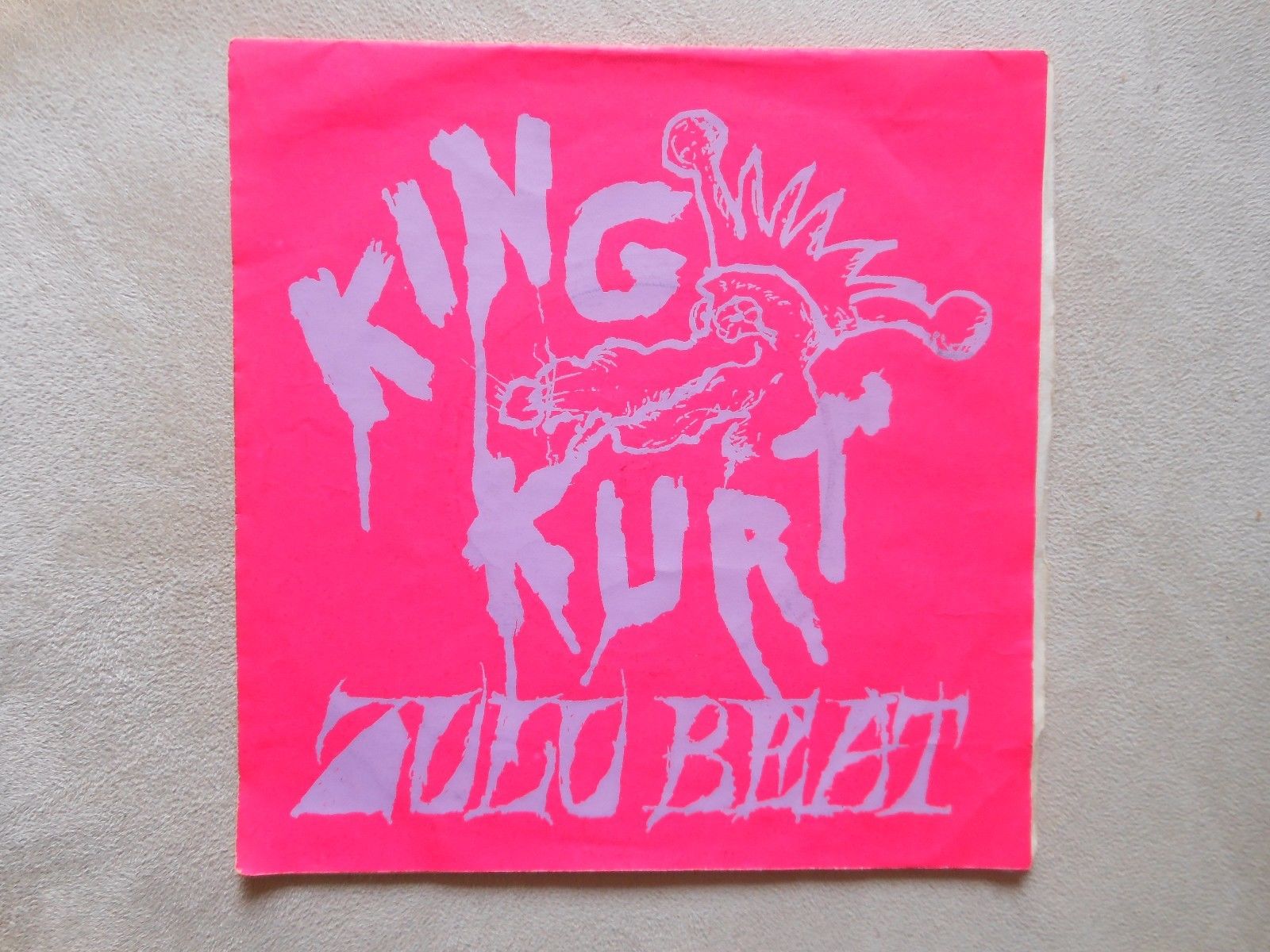 King Kurt 7 Numbered Light Green Vinyl Zulu Beat With Dayglo Pink Cover