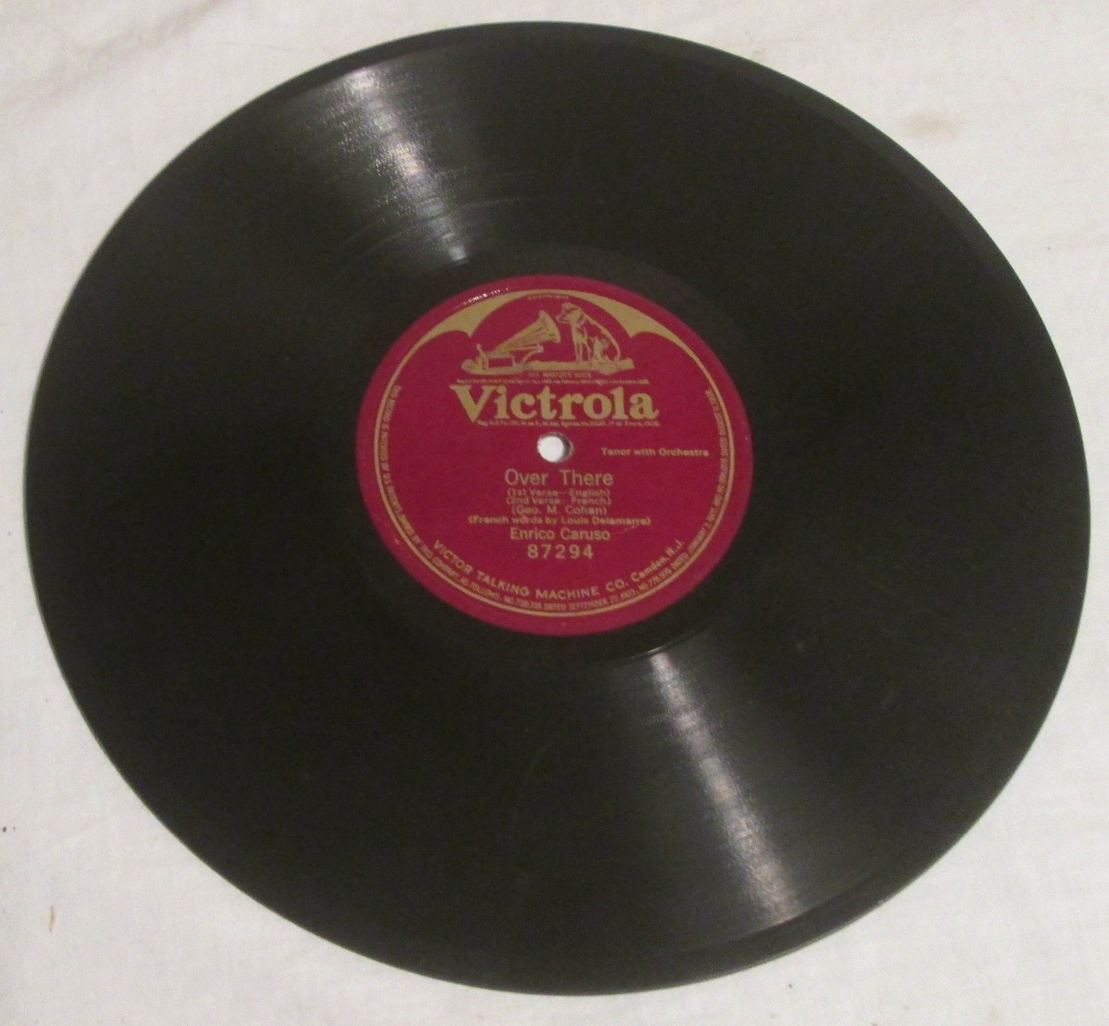 popsike ENRICO CARUSO 78 RPM Record OVER THERE in