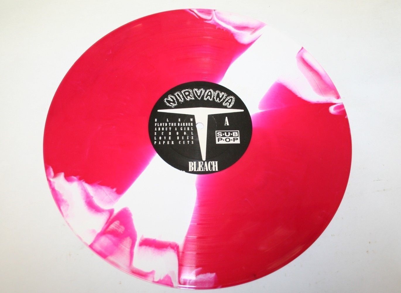  RED & WHITE SWIRL RARE NIRVANA BLEACH COLOURED VINYL SP34 RECORD  SUB POP EXC CON - auction details
