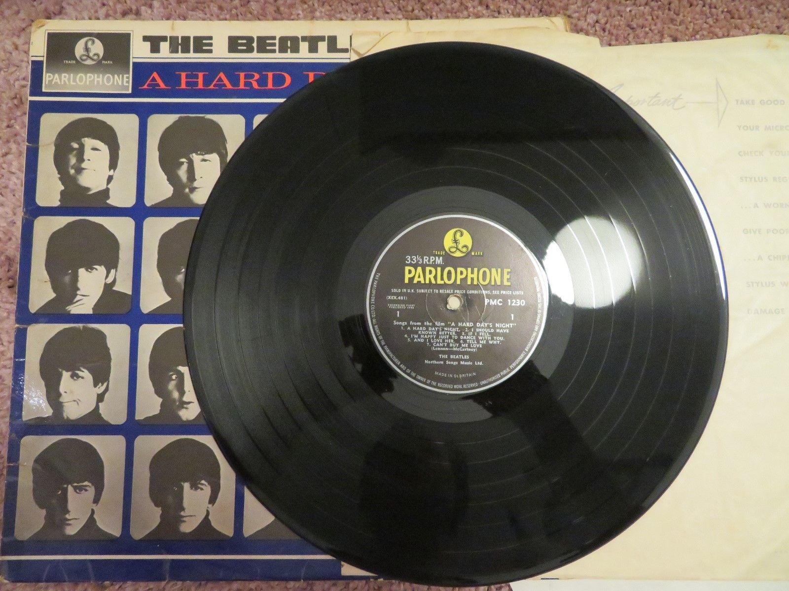 popsike.com - Beatles A Hard Day's Night PMC 1230 MONO UK 1964 Ernest J. Day  sleeve TOP - auction details