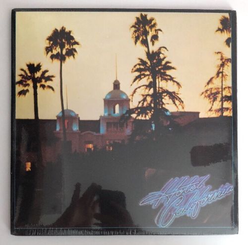 EAGLES HOTEL CALIFORNIA ORIGINAL LP WITH POSTER 1976, OIS, VINYL NM, SLEEVE  EX+