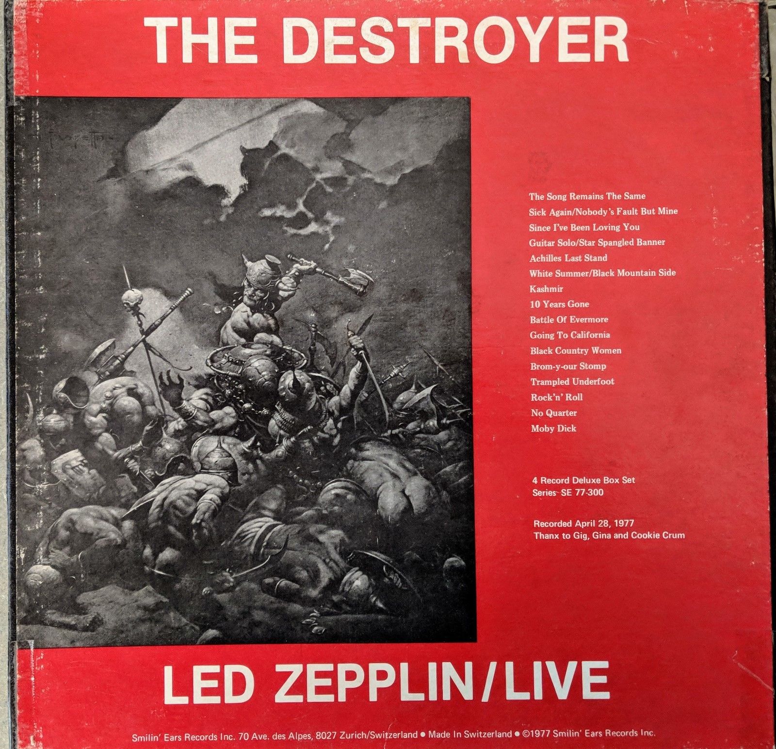 popsike.com - Led Zeppelin Live 4/28/77 Cleveland 