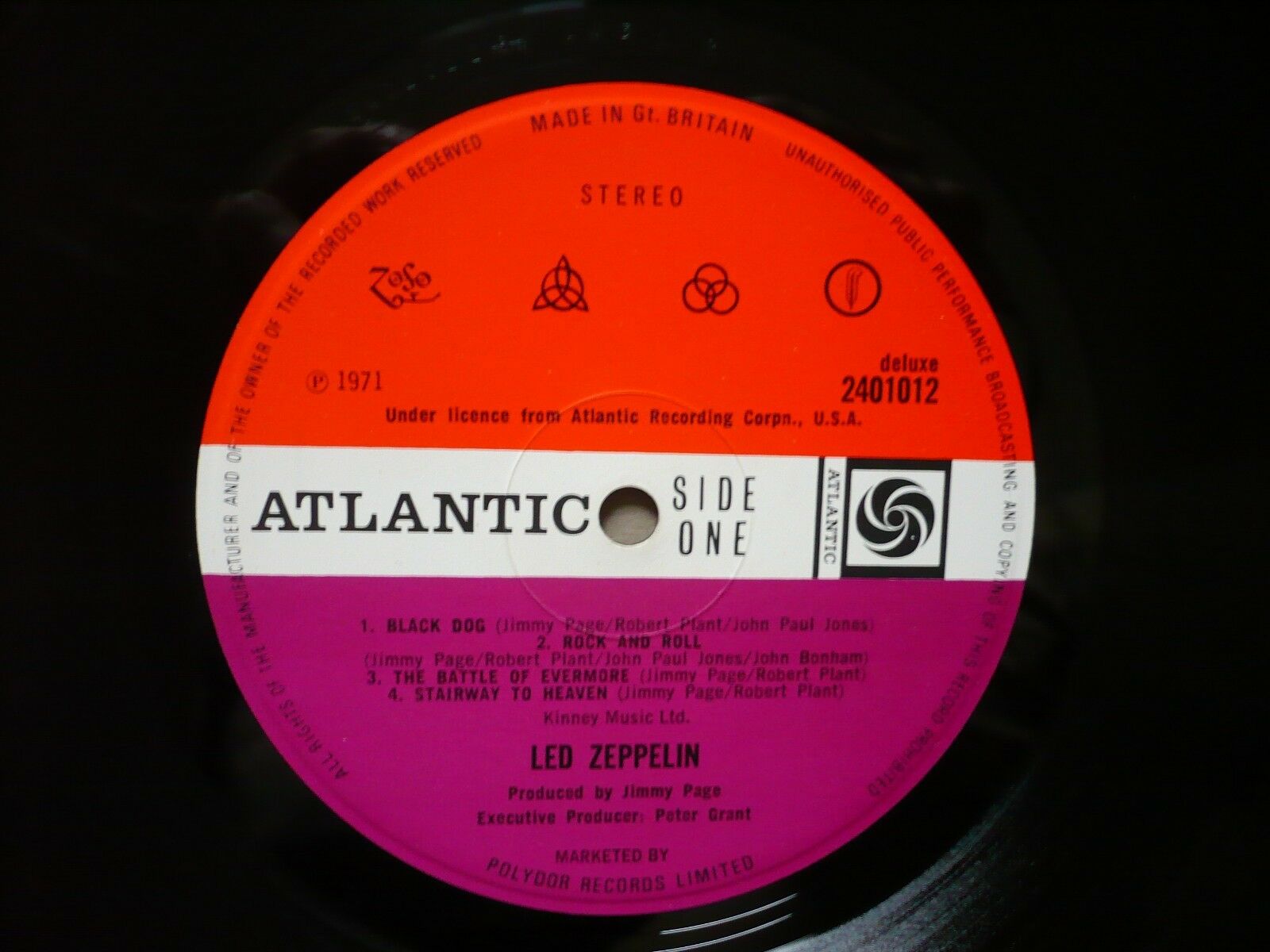 popsike.com - Led Zeppelin IV Vinyl Atlantic Red Plum Inverted Feather ...