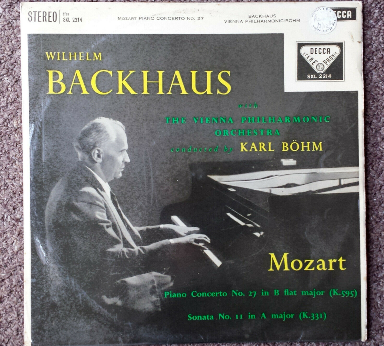popsike.com - Wilhelm Backhaus/Karl Bohm Mozart Piano Concerto No.  27/Sonata No.11 SXL2214 1Ed - auction details