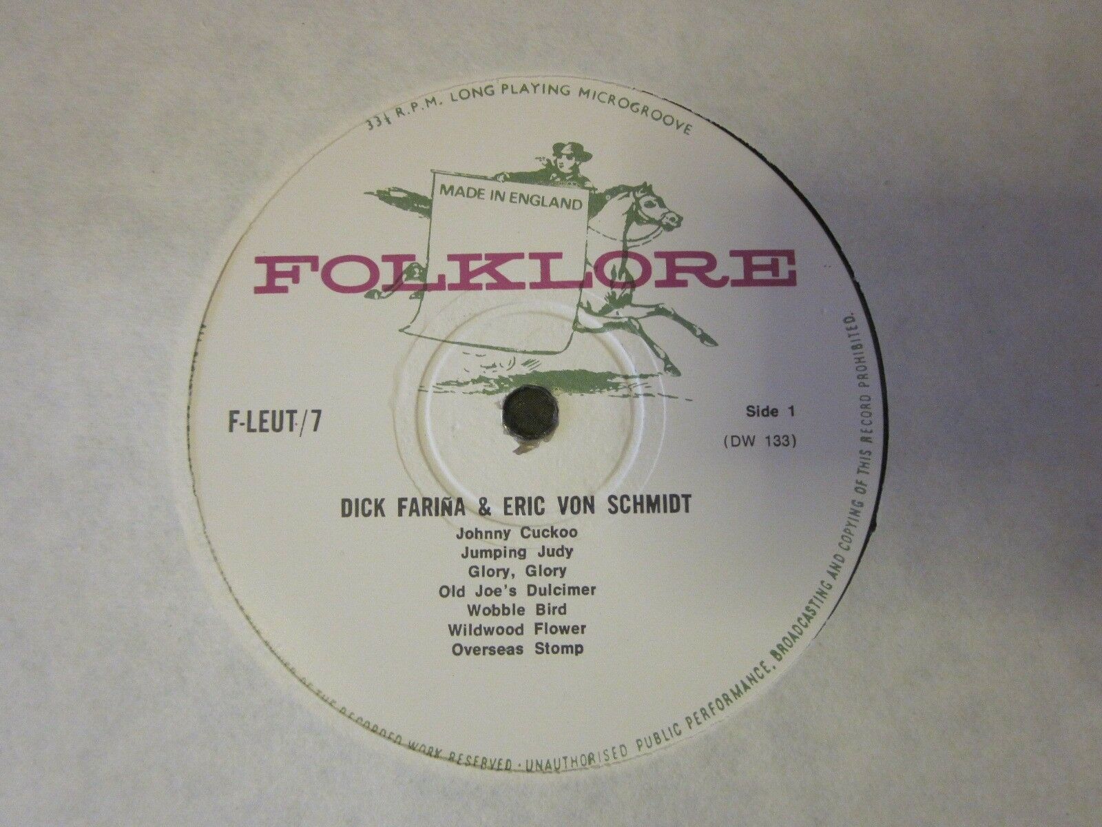 popsike.com - Dick Farina u0026 Eric Von Schmidt LP with Bob Dylan - Folklore Blind  Boy Grunt -Imp - auction details