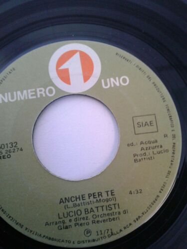  LUCIO BATTISTI, LA CANZONE DEL SOLE/ANCHE PER TE Vinile 45  giri, MINT ORIGINALE - auction details