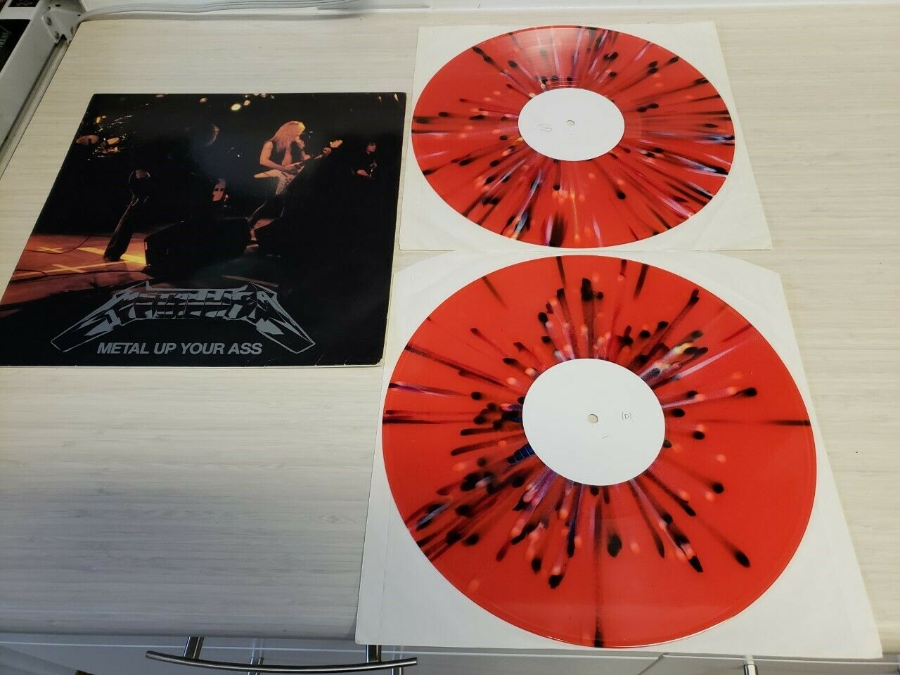 Metallica Metal Up Your Ass 2 Lp Splatter Red Vinyl Holy Grail Rare