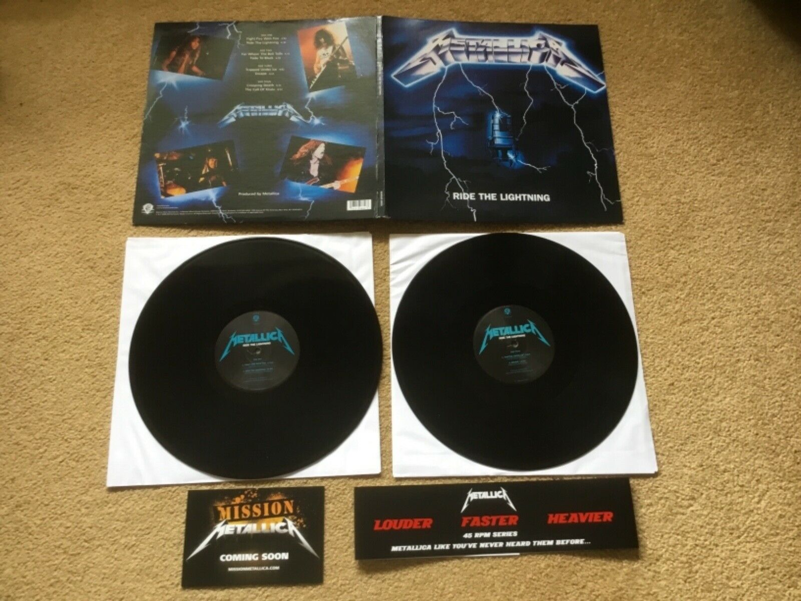  - Metallica “Ride The Lightning” Original USA 2008 Gatefold  vinyl 2Lp + Obi + card - auction details
