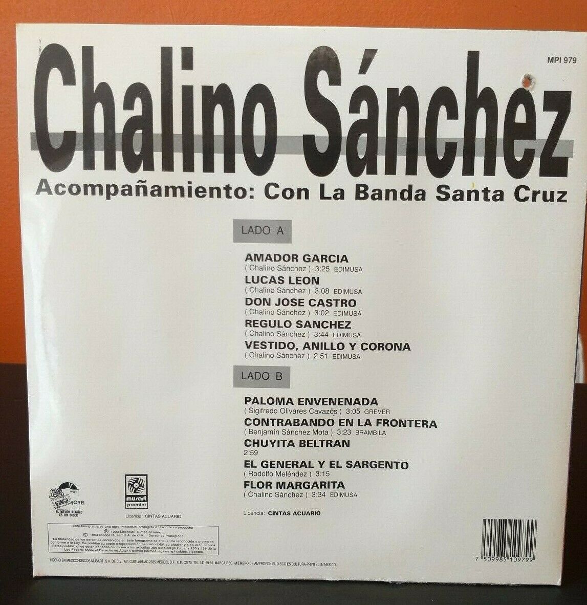 popsike CHALINO SANCHEZ CON LA BANDA SANTA CRUZ lp MUSART