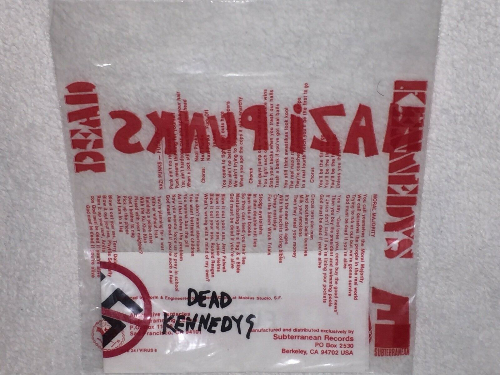 Dead Kennedys Nazi Punks Fuck Off Moral Majority W