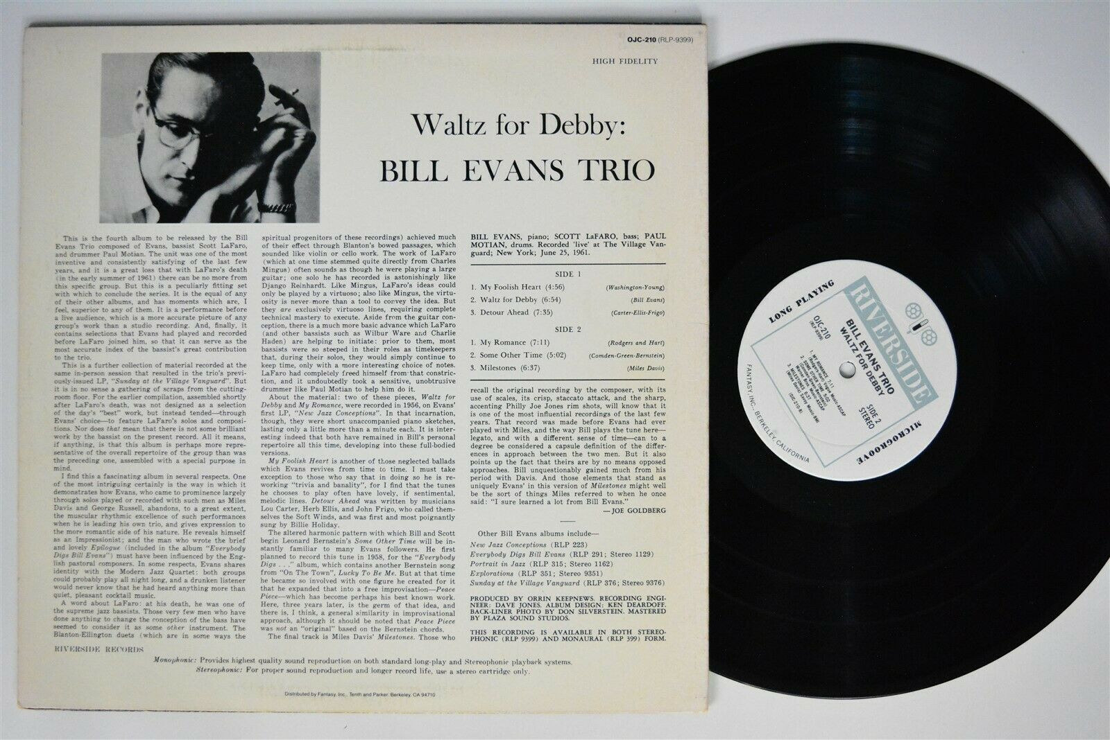 Bill Evans Trio Waltz For Debby Riverside SMJ-6118 –, 55% OFF