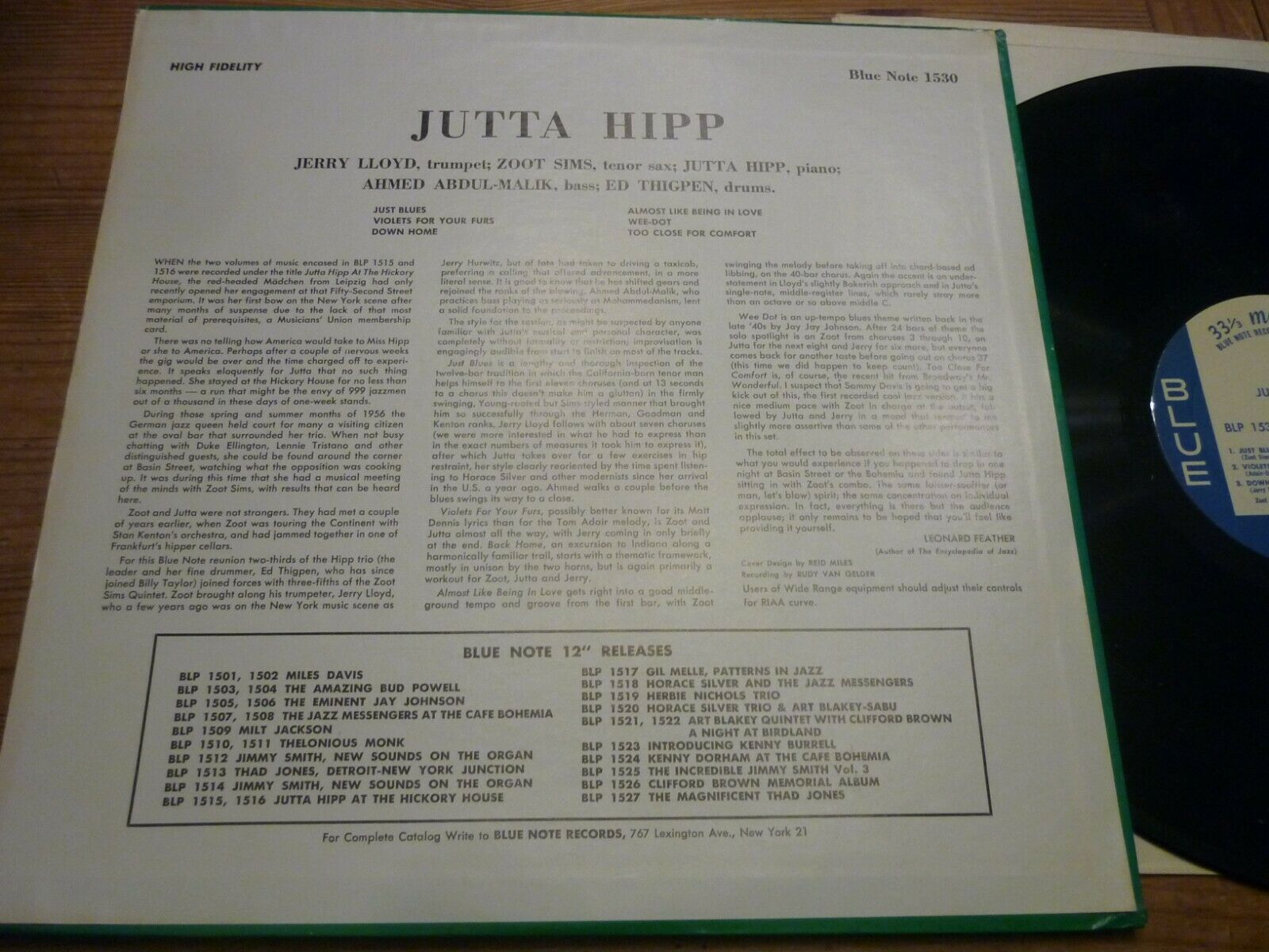 popsike.com - JUTTA HIPP - Jutta Hipp With Zoot Sims - Vinyl (LP