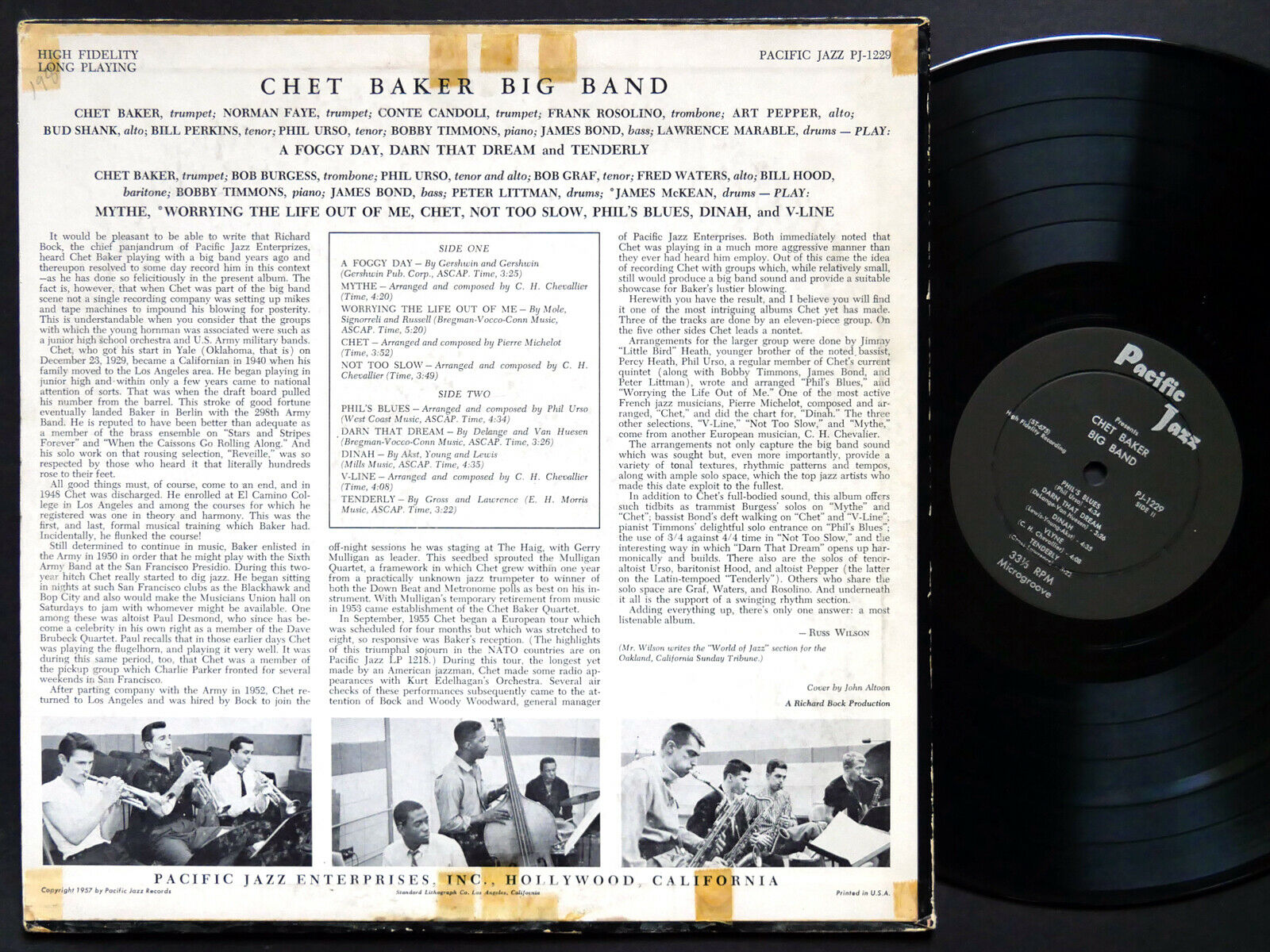 Popsike.com - CHET BAKER ART PEPPER Big Band LP PACIFIC JAZZ PJ-1229 US ...