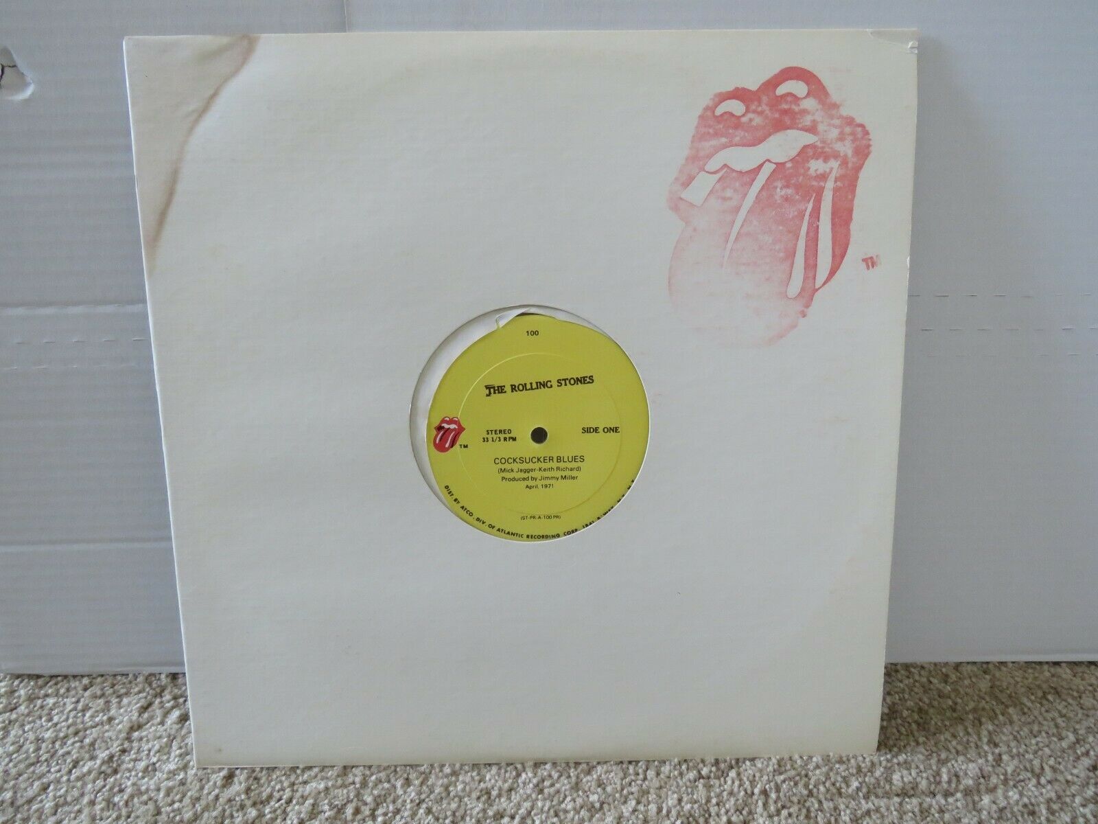 Rolling Stones Cocksucker Blues Bw Brown Sugar Clear Vinyl Auction Details