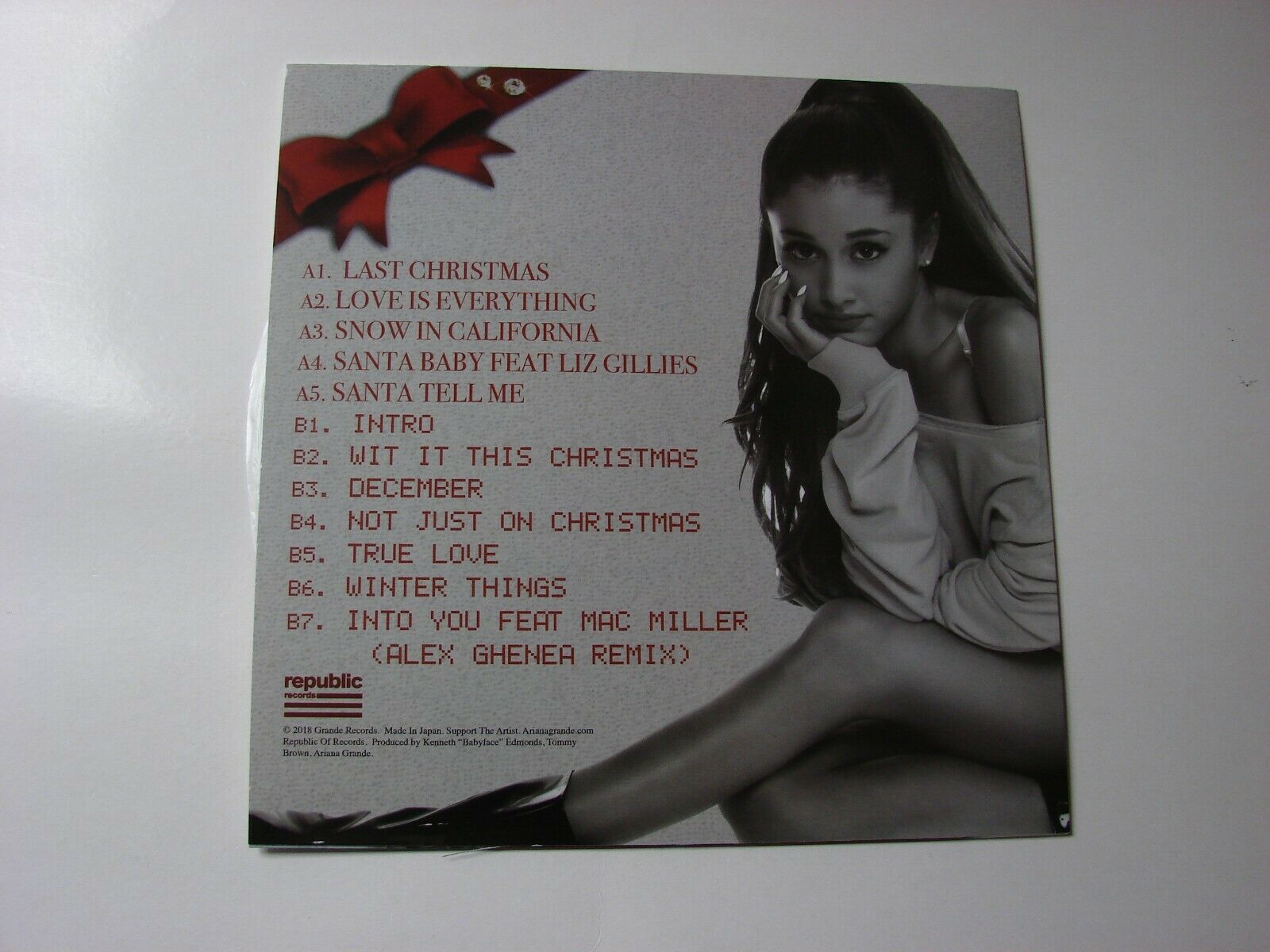Playing Ariana Grande Christmas and Chill Vinyl (Santa tell Me