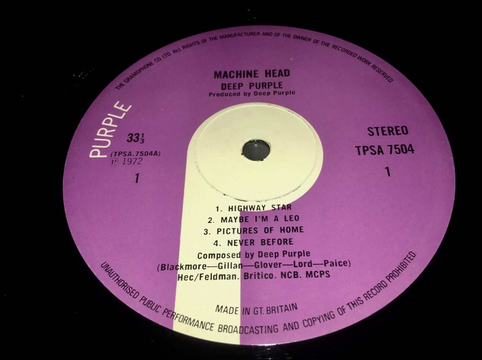 popsike.com - DEEP PURPLE Machine Head LP EMI Purple 1972 UK 1st Press -  auction details