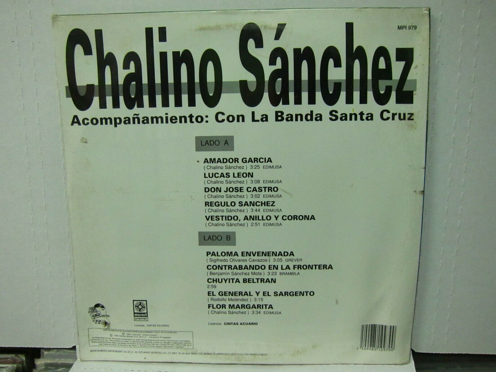 popsike CHALINO SANCHEZ Con La Banda Santa Cruz Musart LP