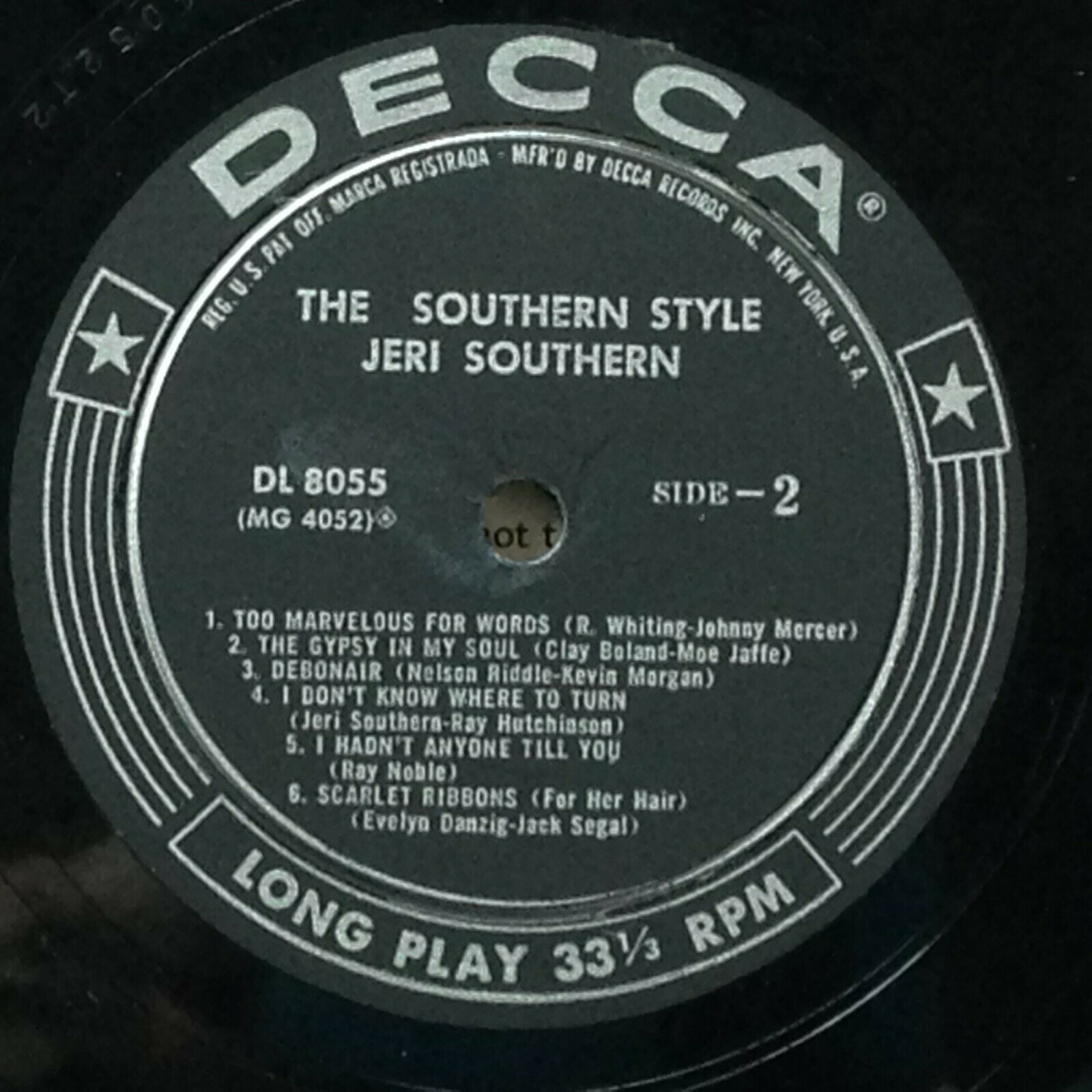 新発売 ◇ JERI SOUTHERN / The Southern Style ◇ Decca DL-8055