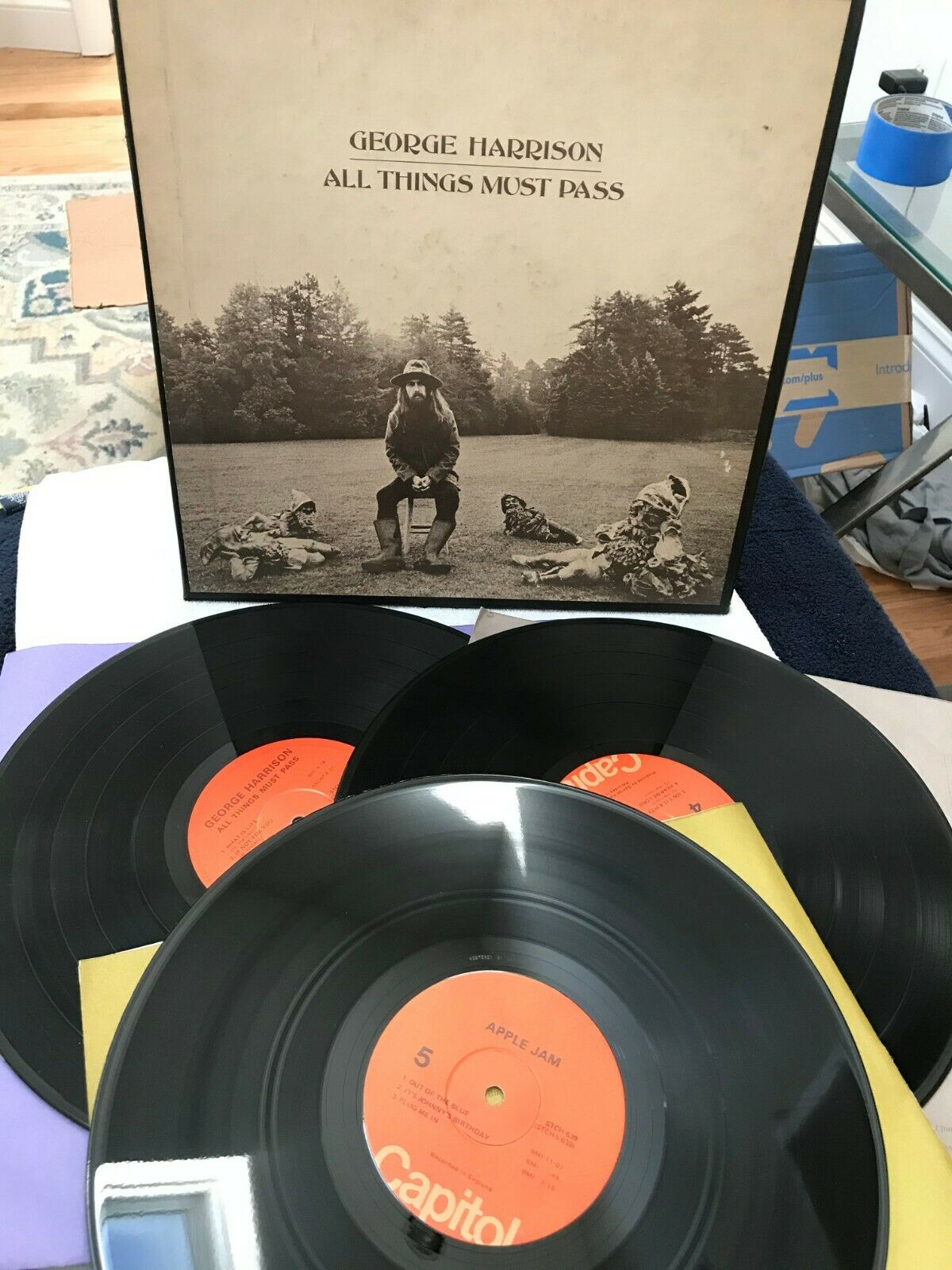 popsike.com - GEORGE HARRISON - ALL THINGS MUST PASS - TRIPLE LP CAPITOL  RED LABEL STCH 639 - auction details