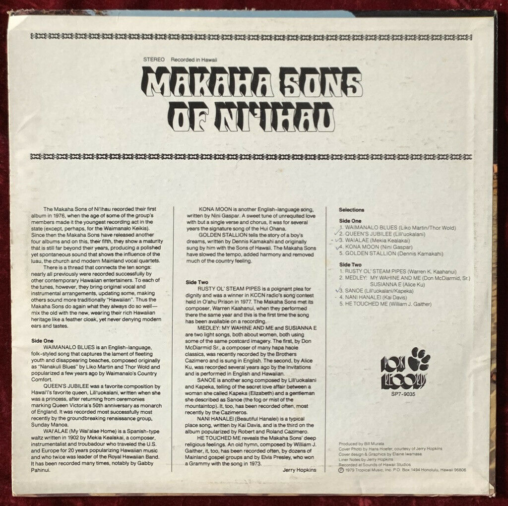 popsike.com - LP, Makaha Sons of Ni'ihau, Self Titled - auction 