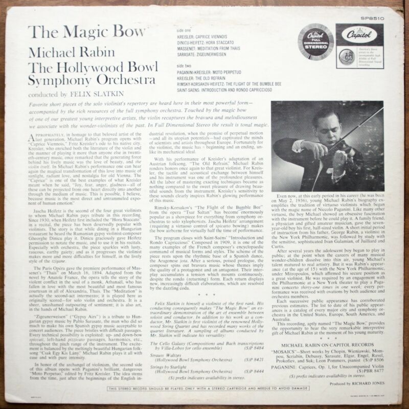 popsike.com - MICHAEL RABIN The Magic Bow CAPITOL SP 8510 Side